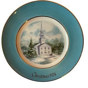 Avon‎ Christmas Plate Series Second Edition Country Church 1974 Collectible